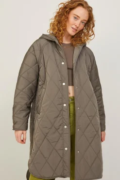 Abrigo Largo Acolchado Tipo Plumifero