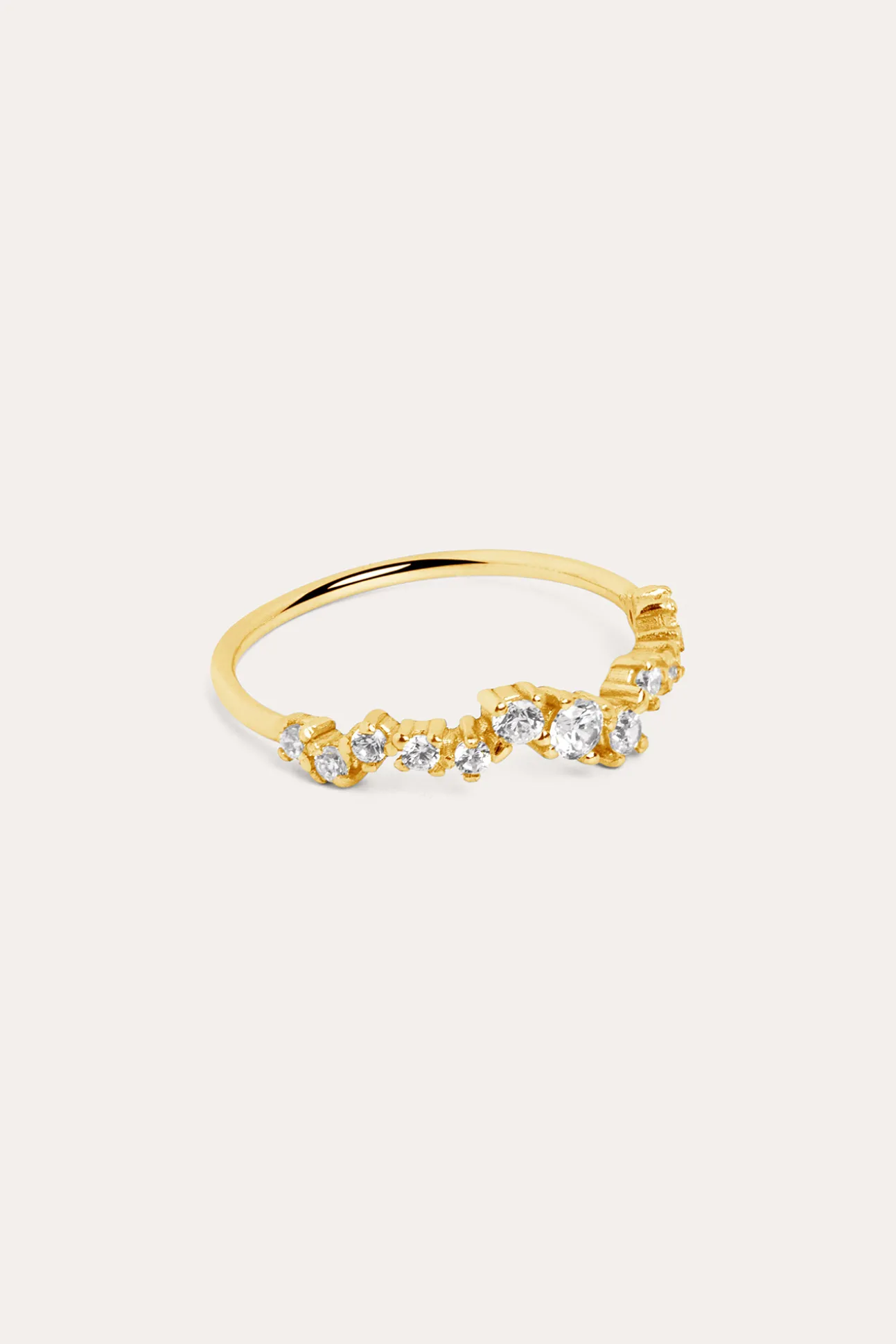 Anillo Estellar Plata Baño Oro