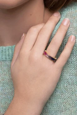 Anillo Sia Berries Plata Baño Oro