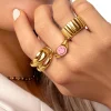 Anillo Smiley Rose Enamel Baño Oro