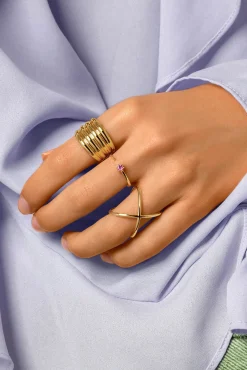 Anillo Sophie Lavande Plata Baño Oro