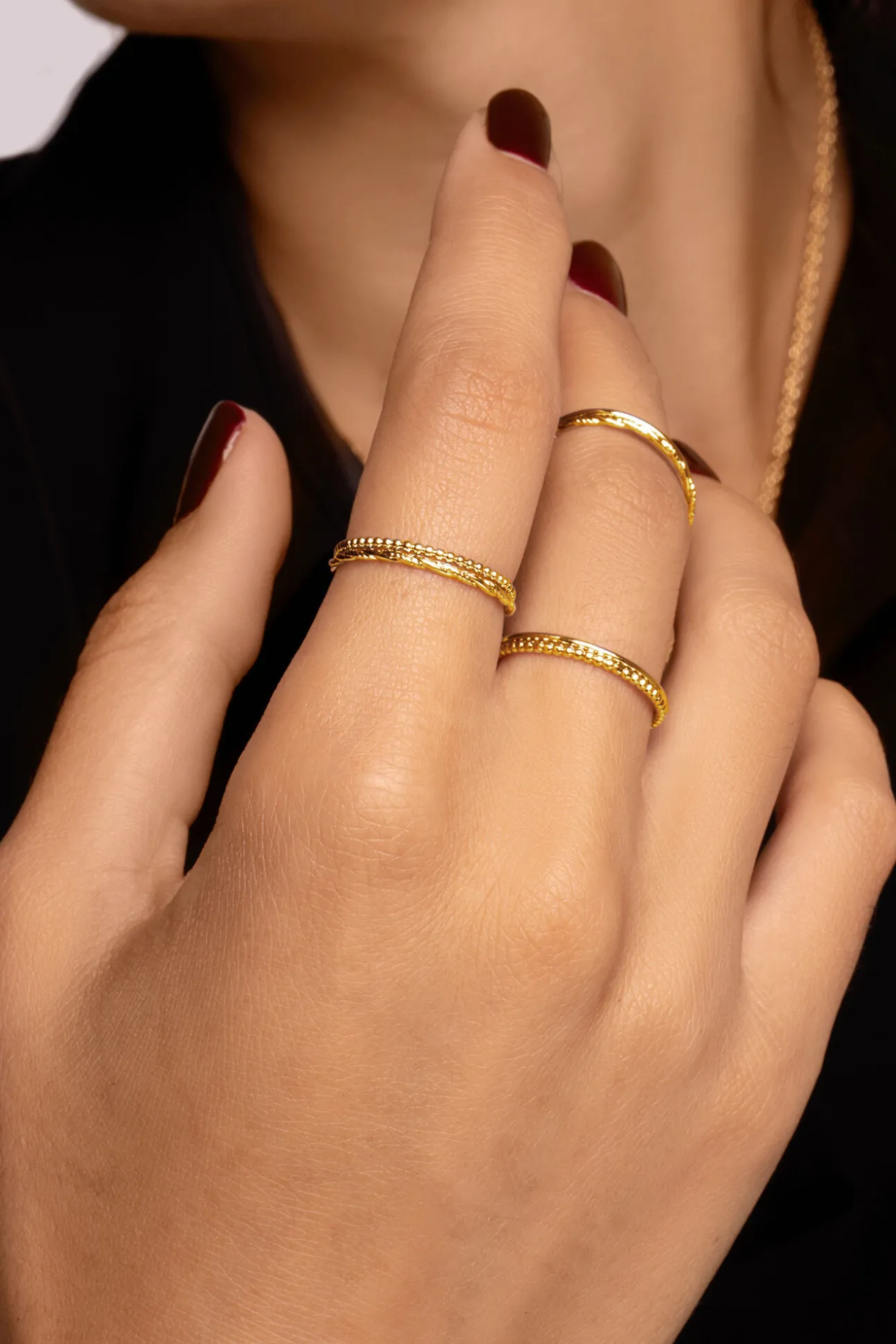 Anillo Triple Cross Oro