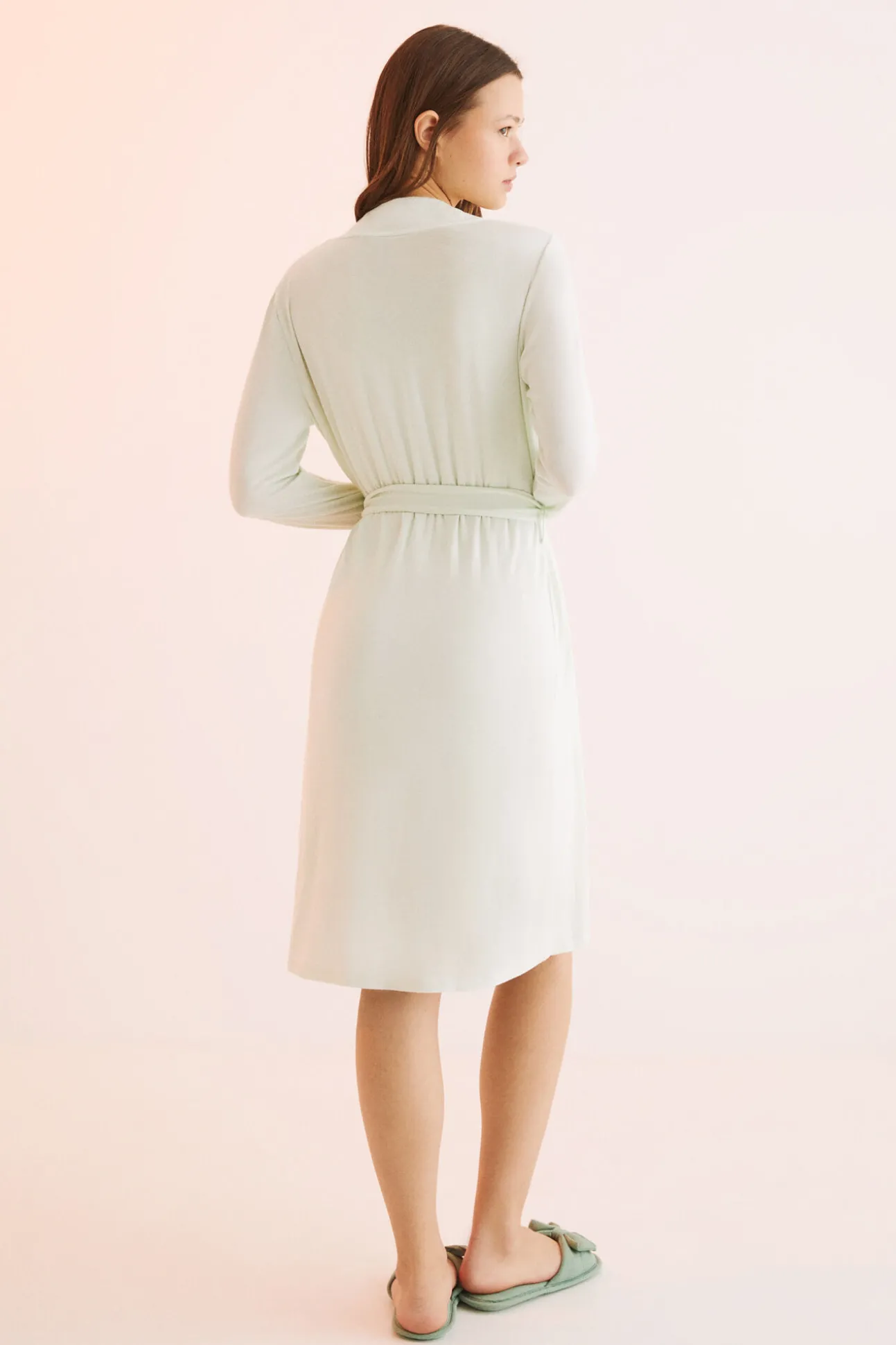 Bata Midi Encaje Verde