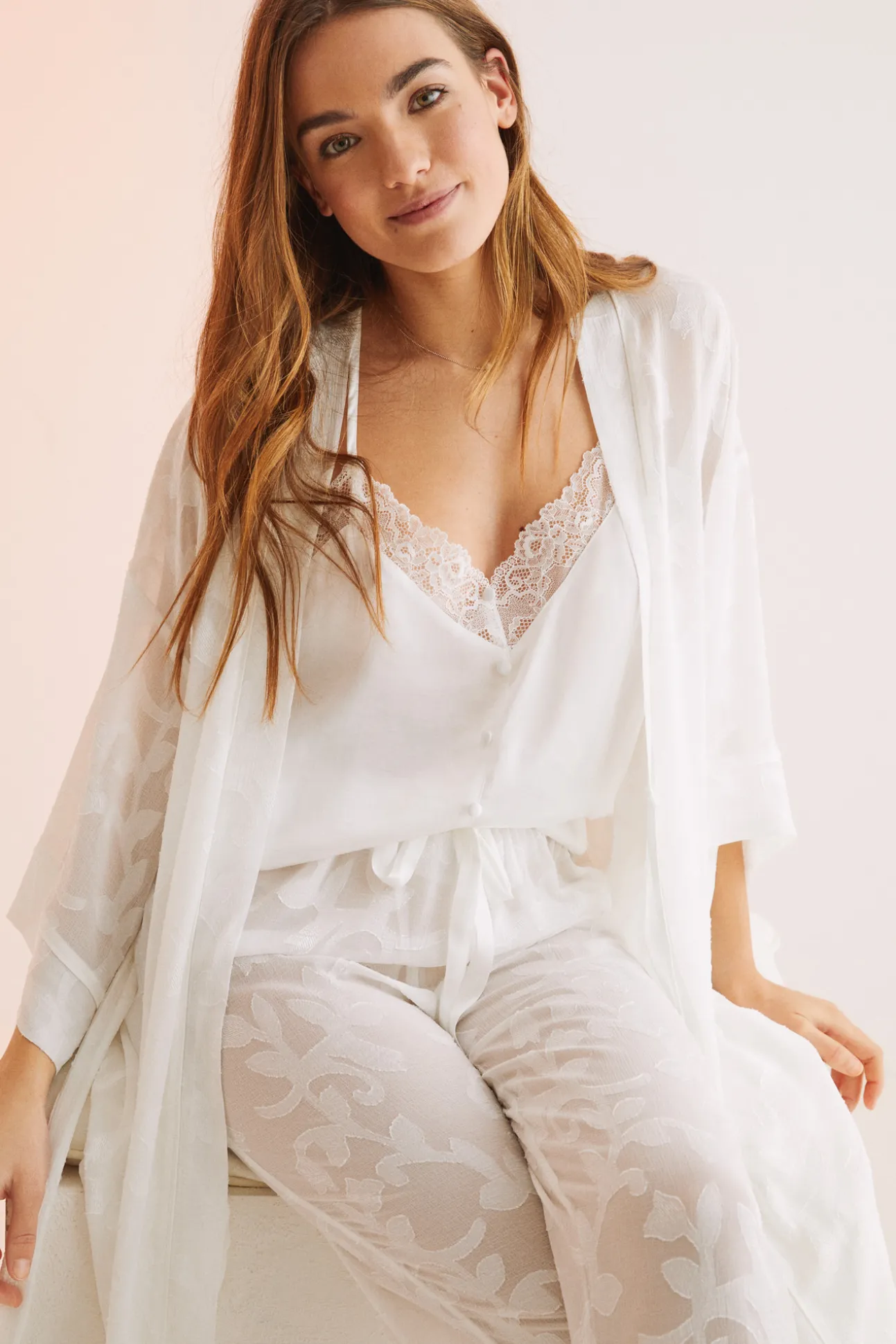 Bata Midi Jacquard Blanco