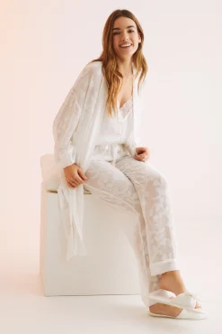 Bata Midi Jacquard Blanco