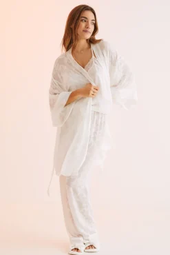 Bata Midi Jacquard Blanco
