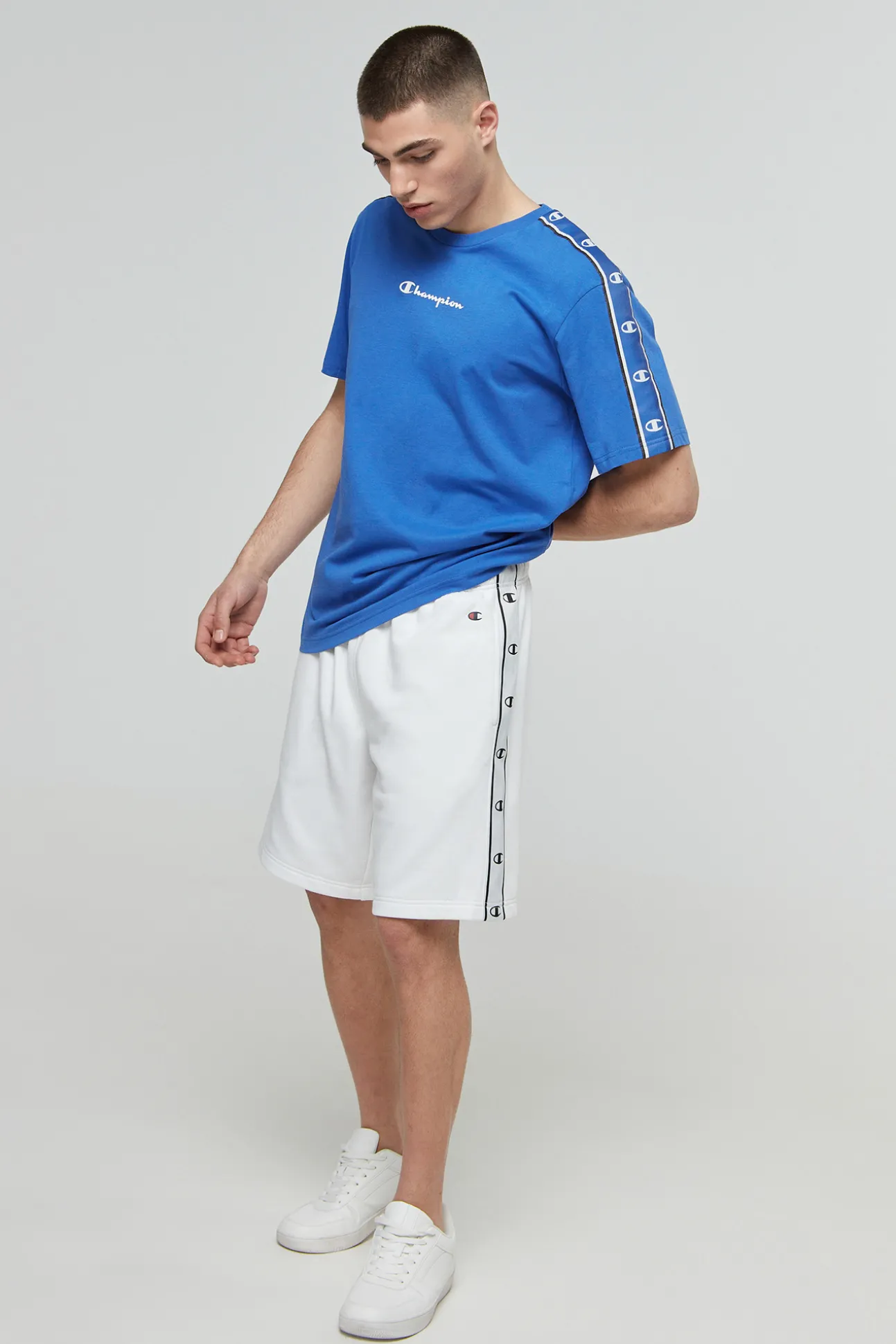 Bermudas De Algodon Y Cinta Con Logotipo