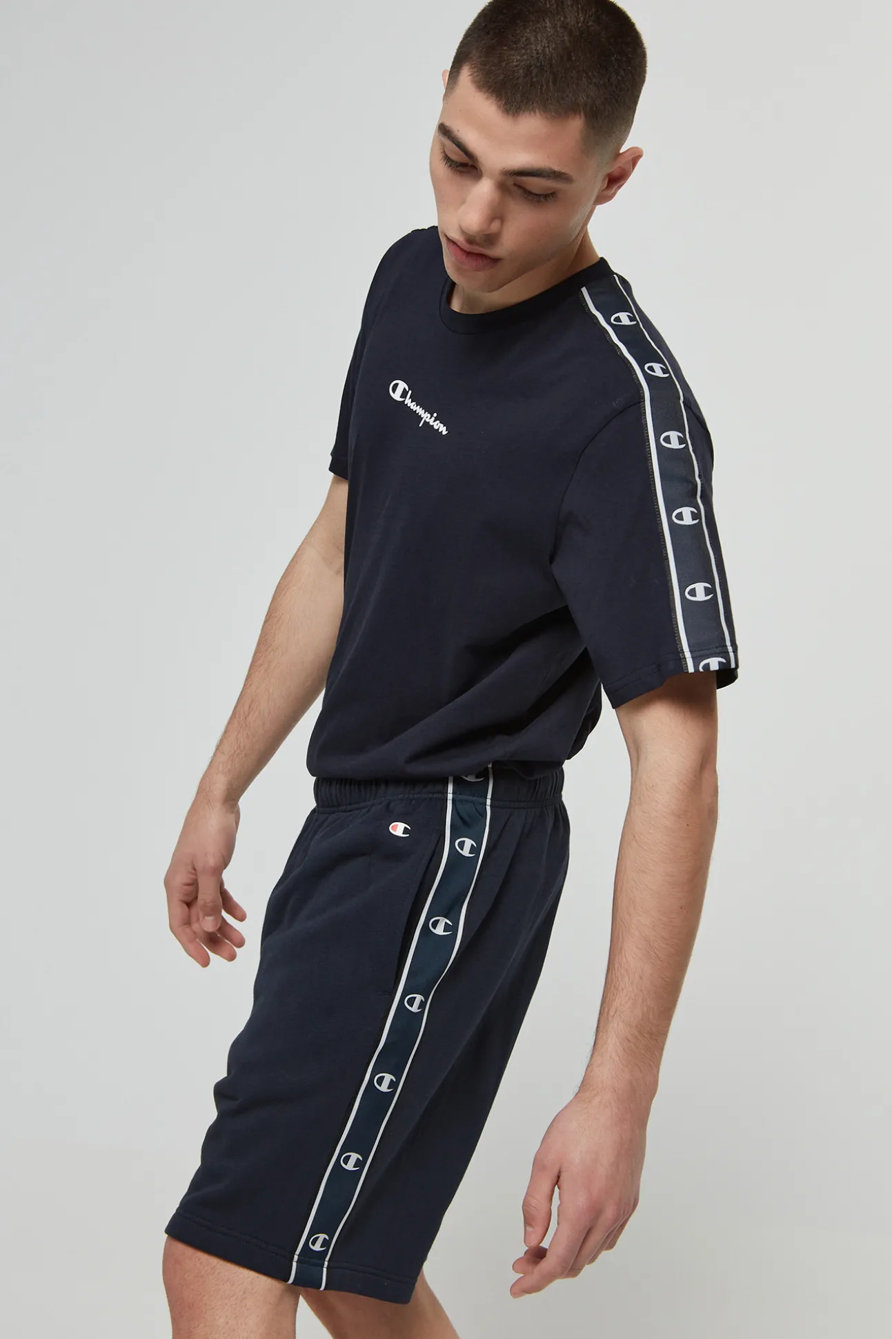 Bermudas De Algodon Y Cinta Con Logotipo