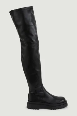Botas Polipiel Mosqueteras Flexibles Con Suela Dentada