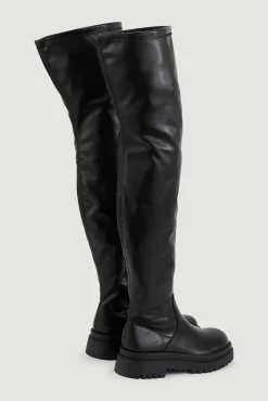Botas Polipiel Mosqueteras Flexibles Con Suela Dentada