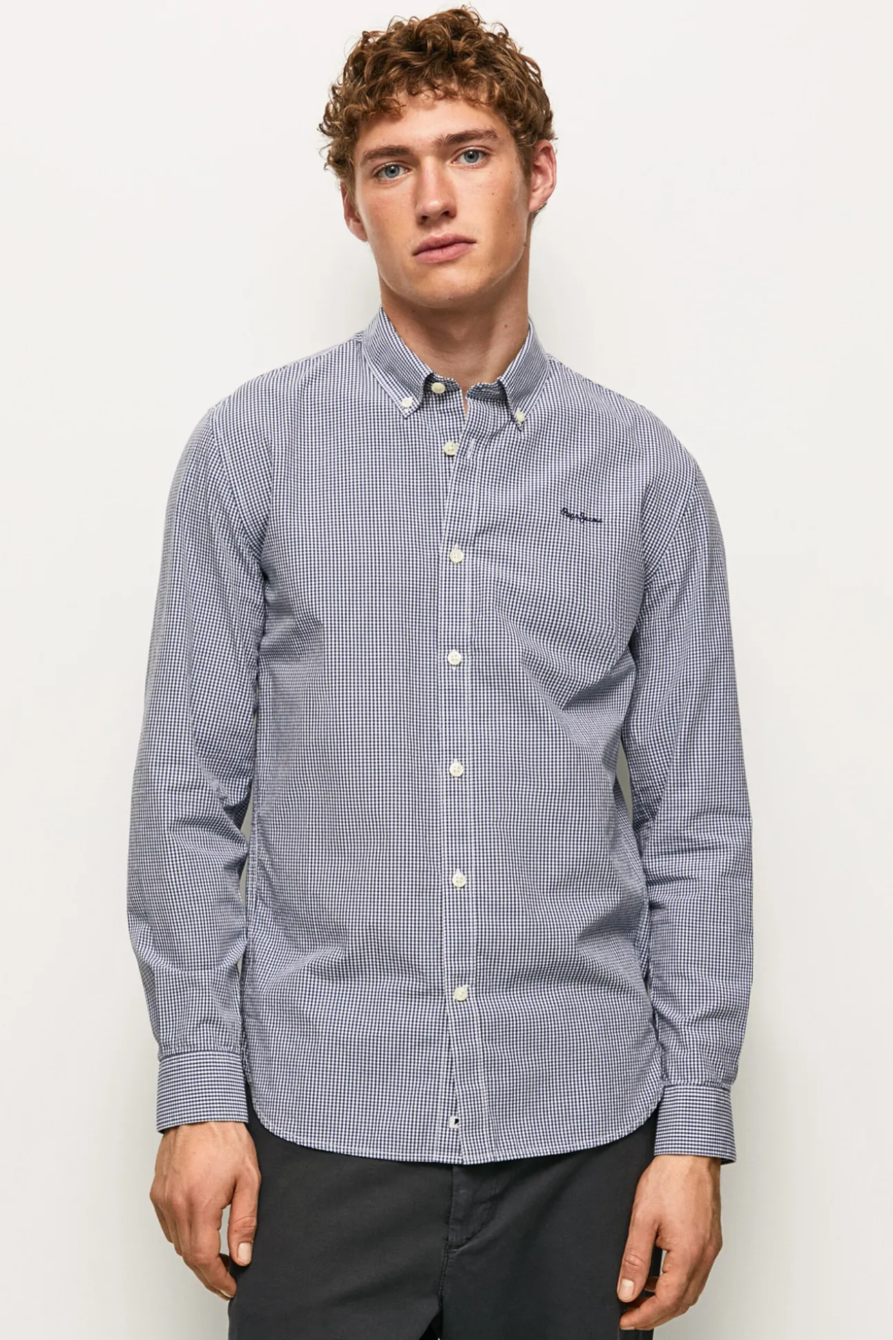 Camisa De Algodon De Cuadros Slim Fit.