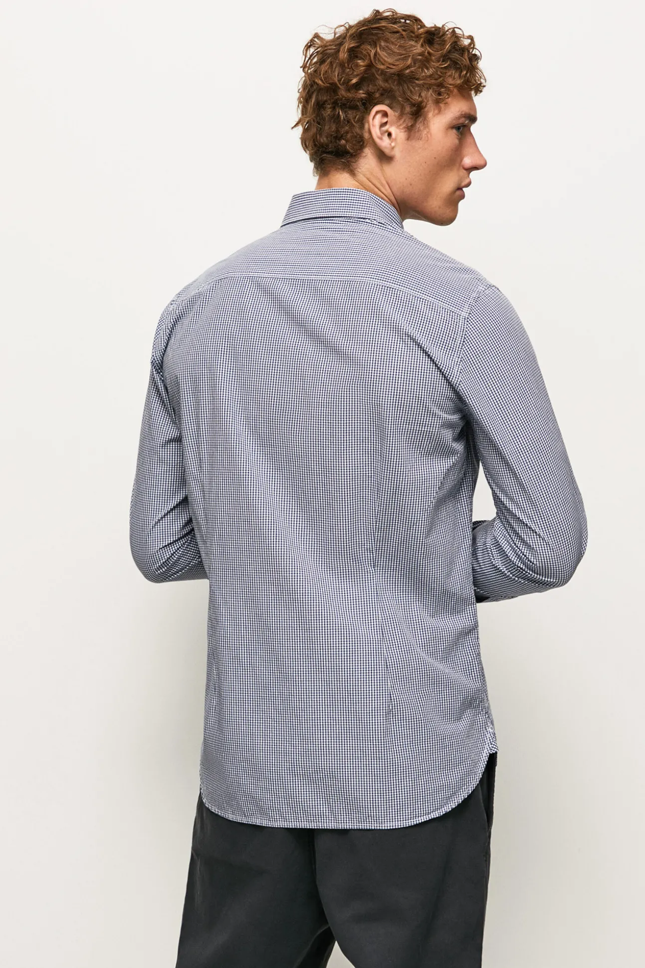 Camisa De Algodon De Cuadros Slim Fit.
