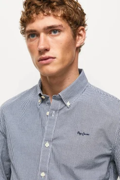 Camisa De Algodon De Cuadros Slim Fit.