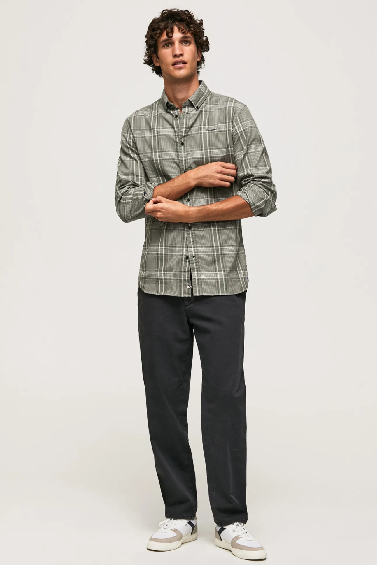 Camisa De Algodon De Cuadros Slim Fit