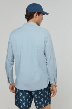 Camisa De Algodon Unicolor Slim Fit.