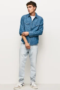 Camisa Denim De Hombre Manga Larga.