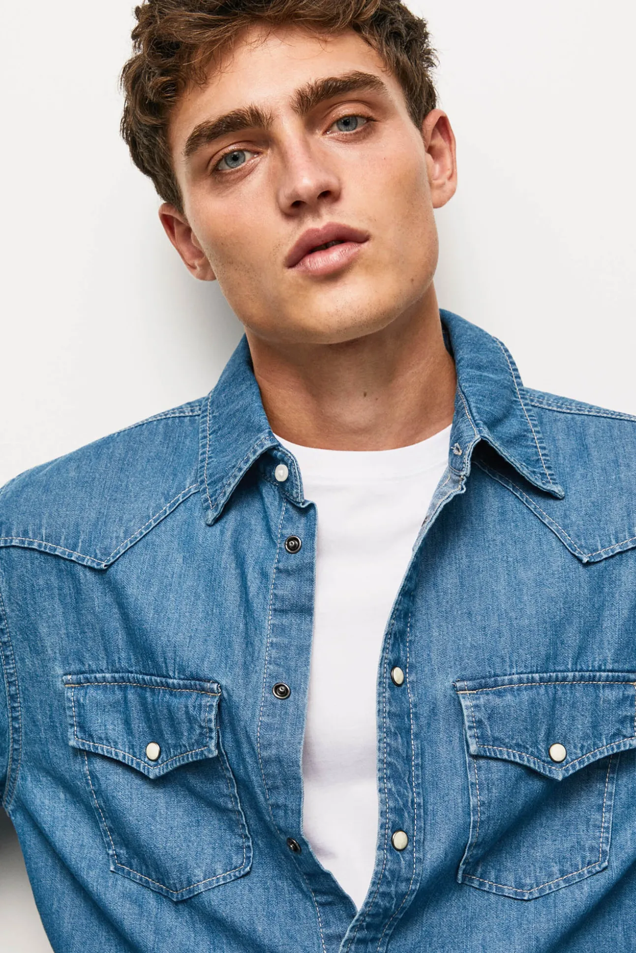 Camisa Denim De Hombre Manga Larga.