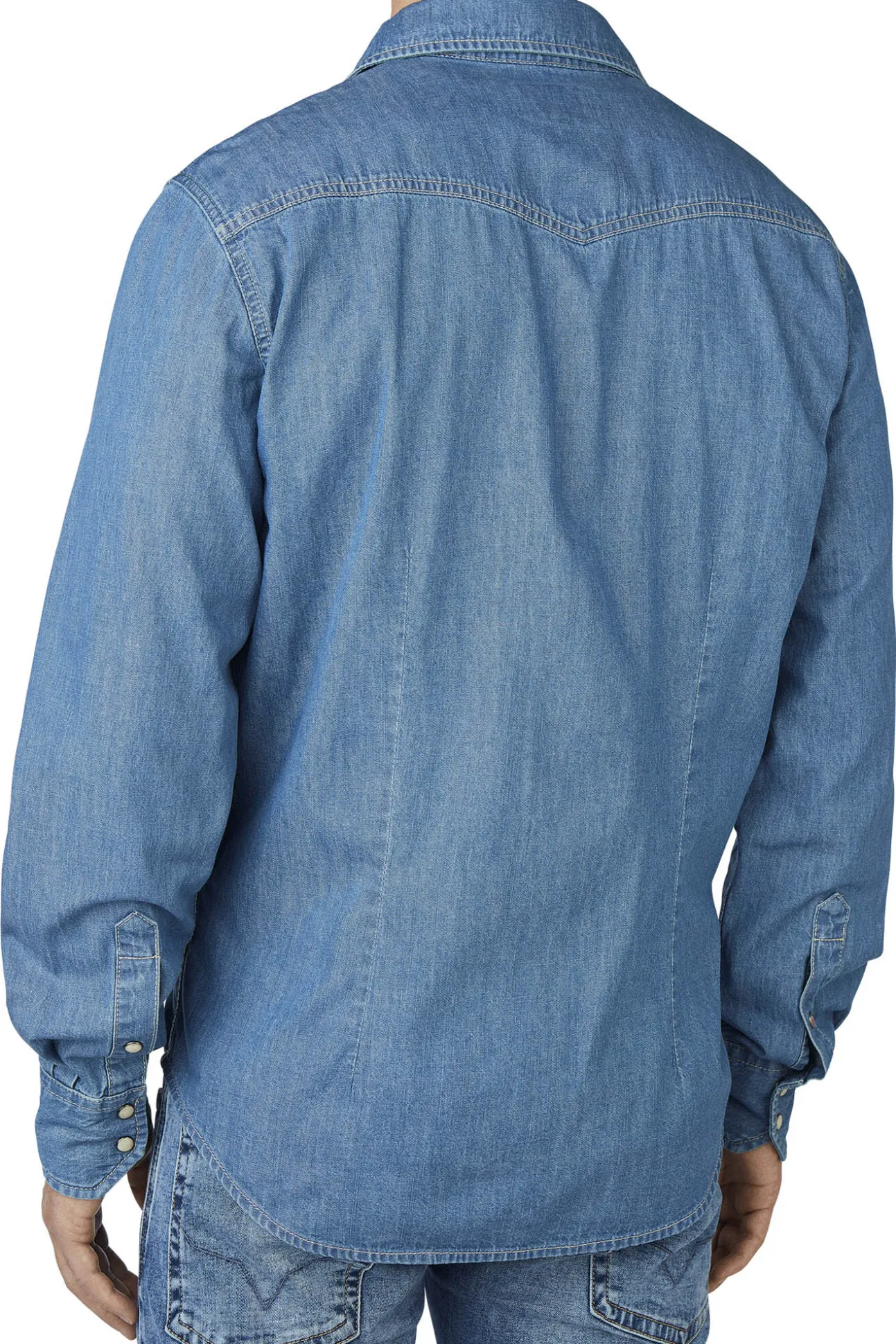 Camisa Denim De Hombre Manga Larga.