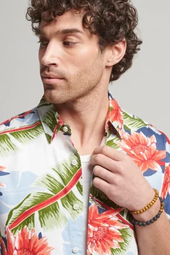 Camisa Hawaiana De Manga Corta Vintage