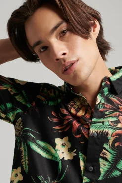 Camisa Hawaiana De Manga Corta Vintage