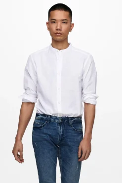 Camisa Lino Cuello Mao