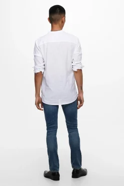 Camisa Lino Cuello Mao