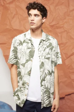 Camisa Lino Estampada
