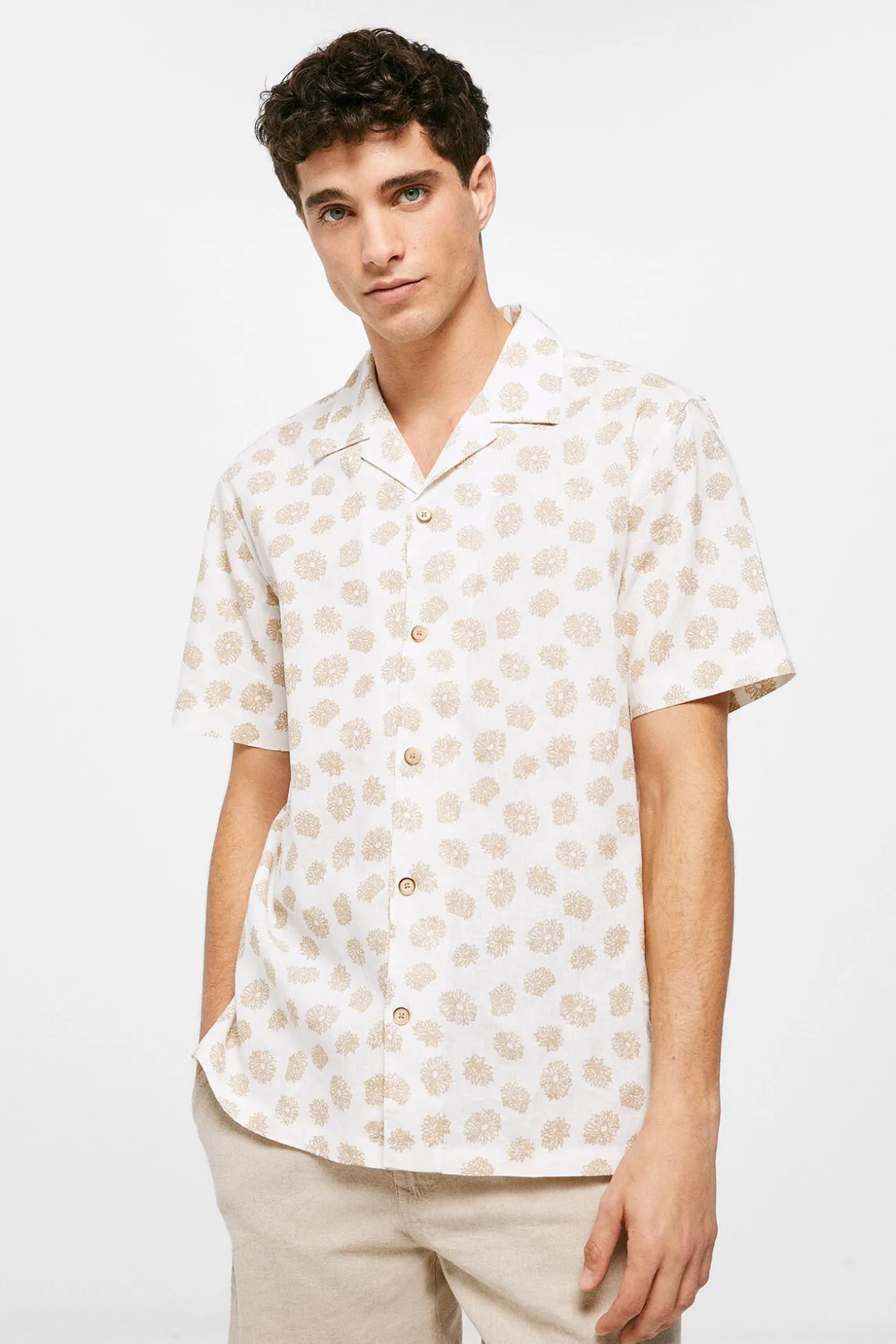 Camisa Lino Estampada