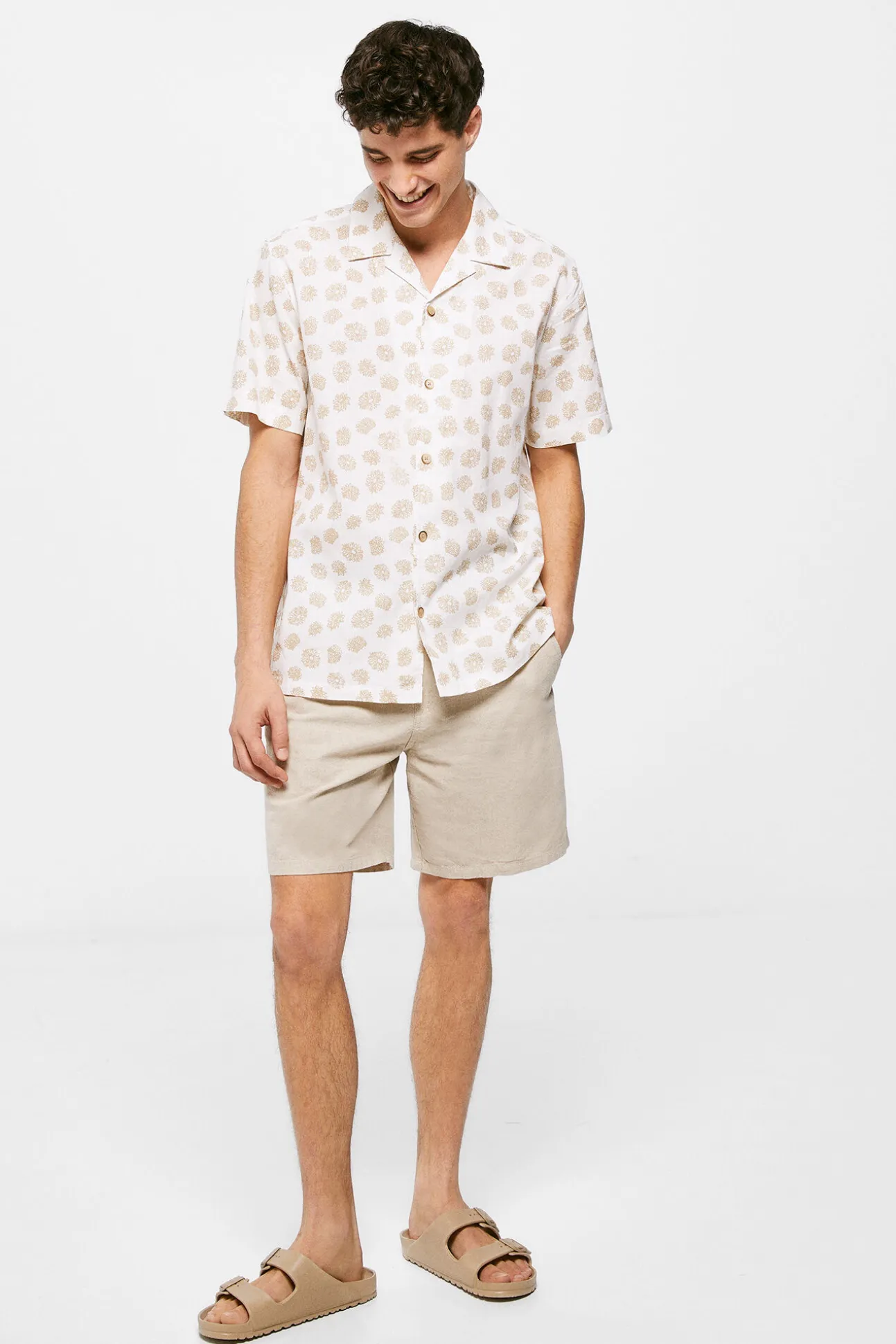 Camisa Lino Estampada