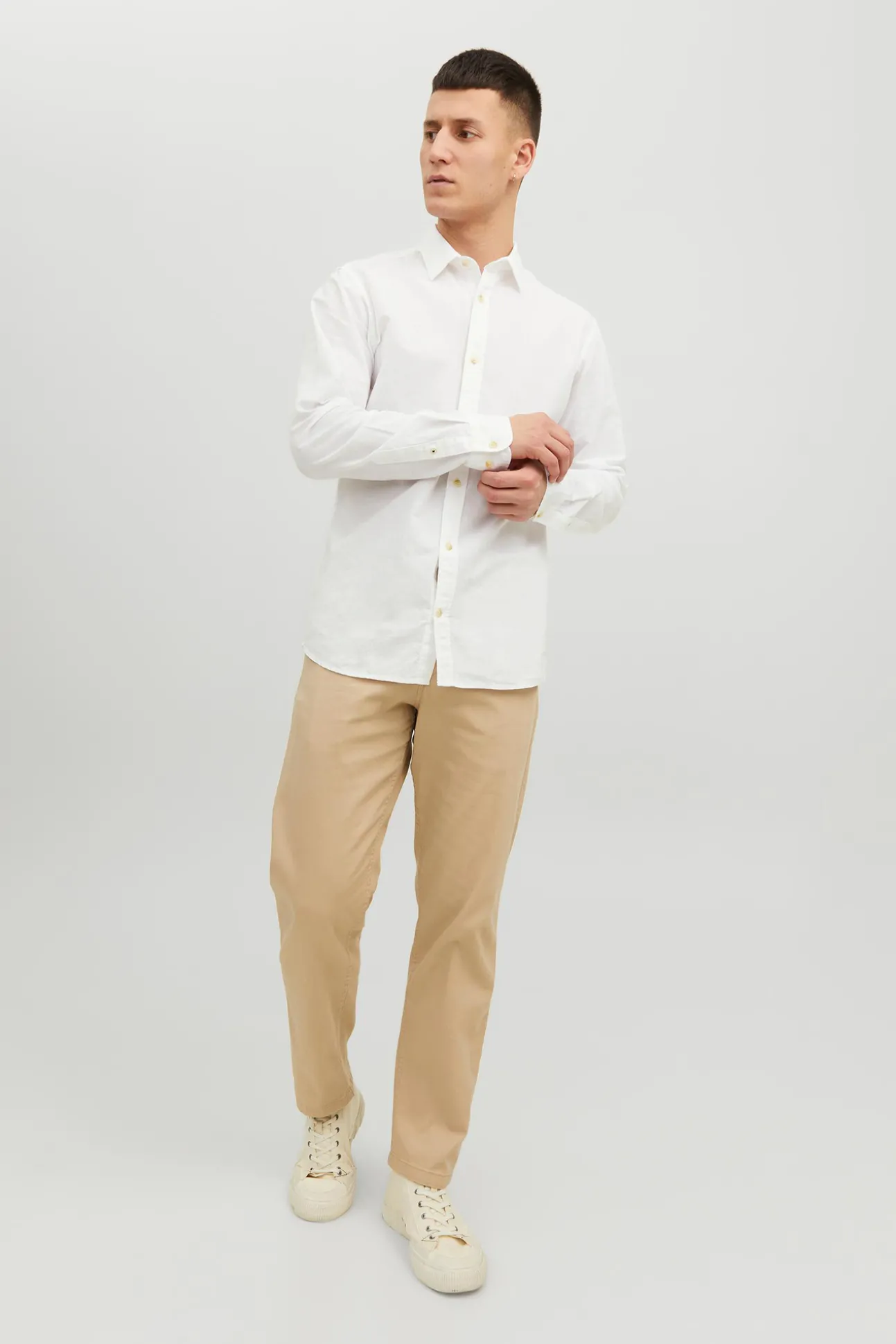 Camisa Lino Manga Larga