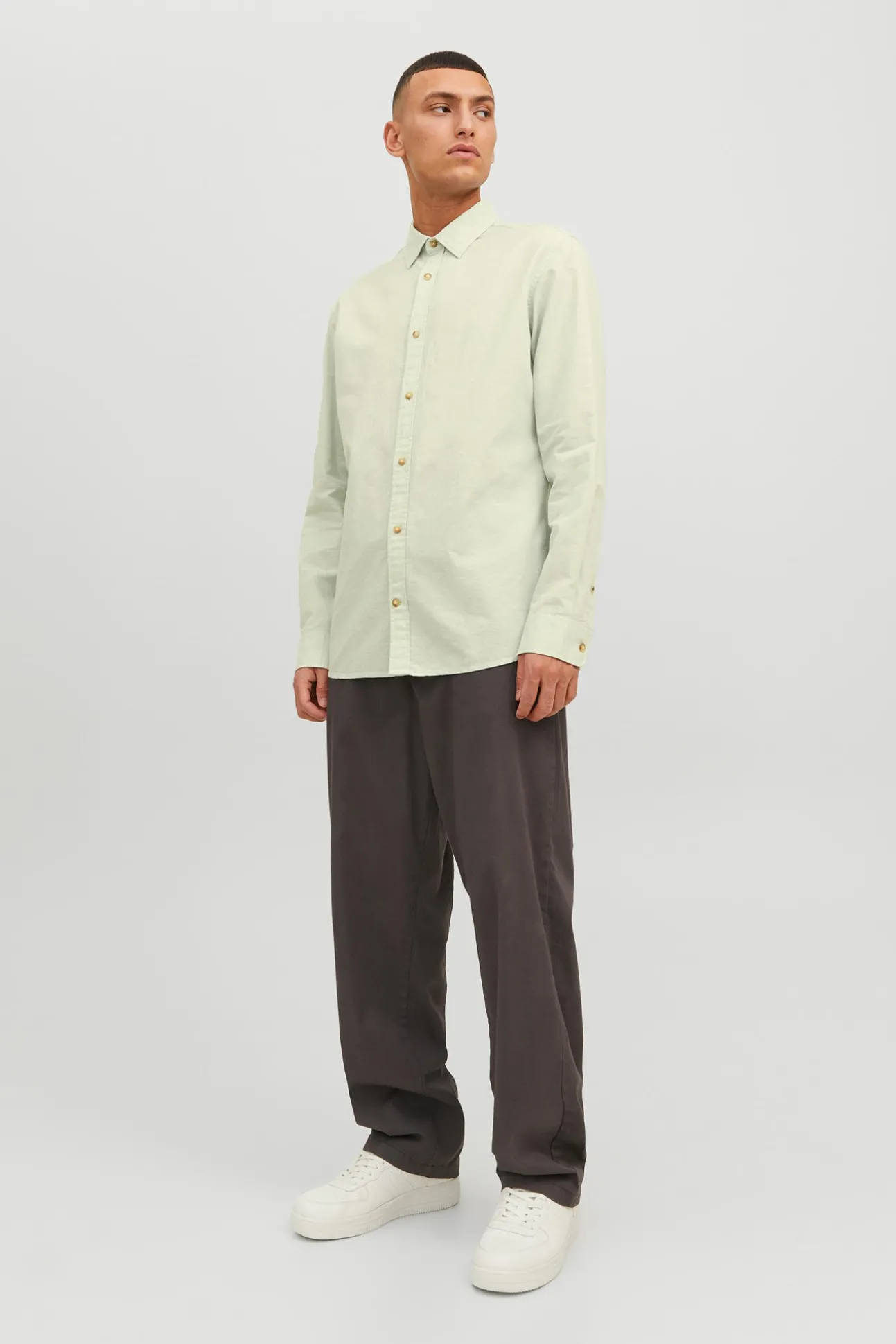 Camisa Lino Manga Larga