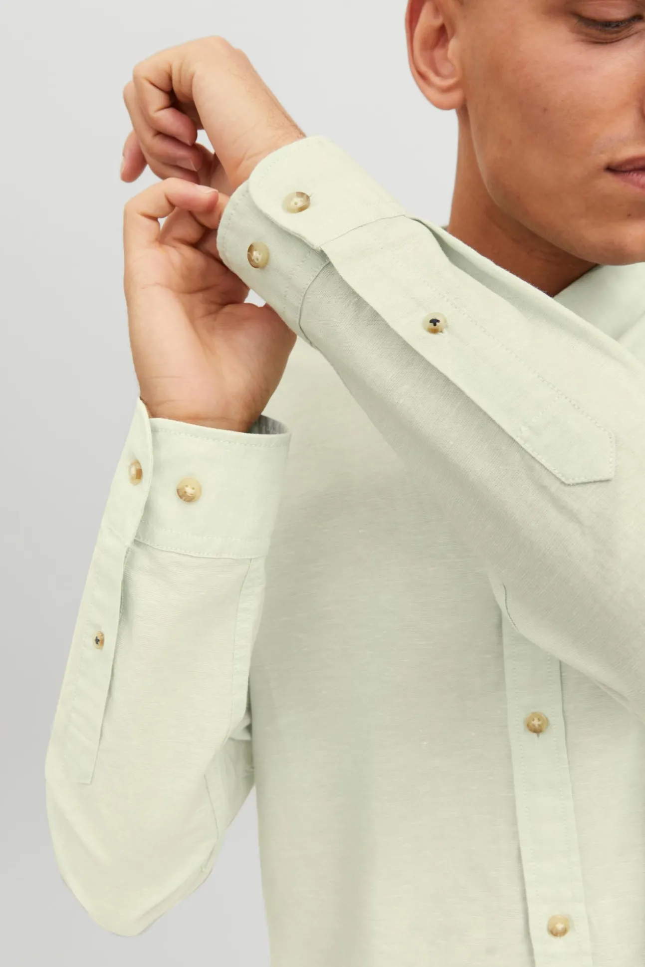 Camisa Lino Manga Larga