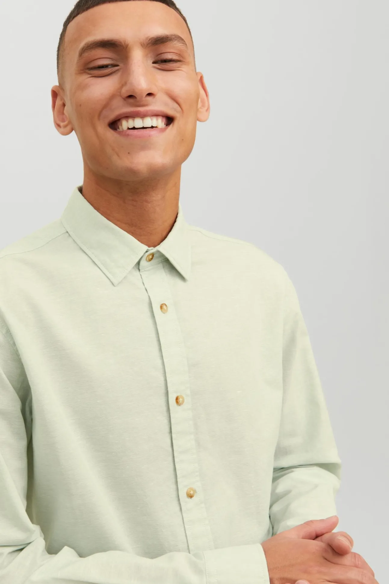Camisa Lino Manga Larga