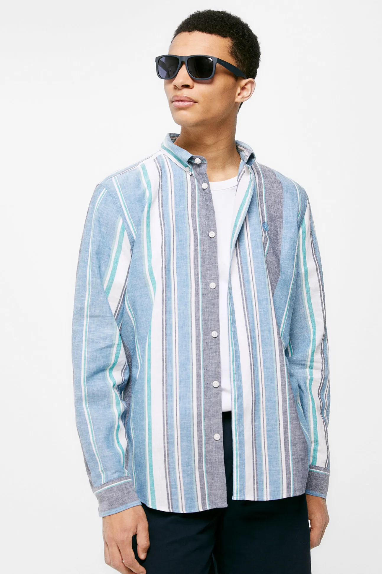 Camisa Lino Rayas
