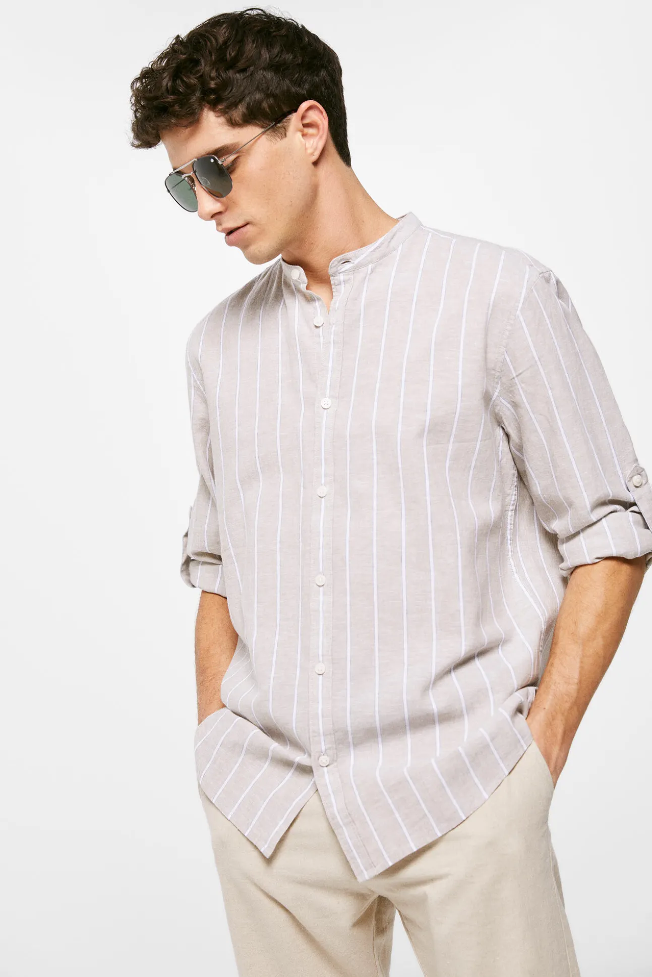 Camisa Lino Rayas