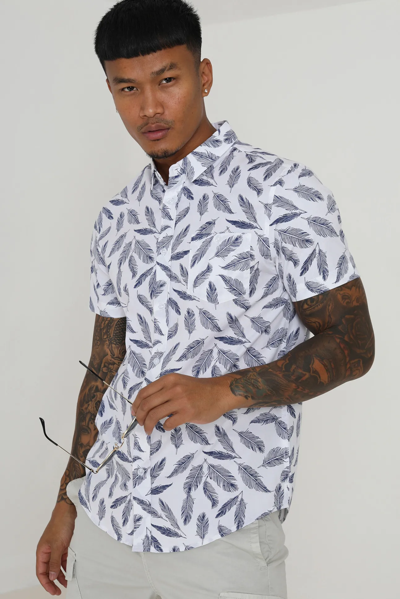 Camisa Manga Corta Y Estampada.