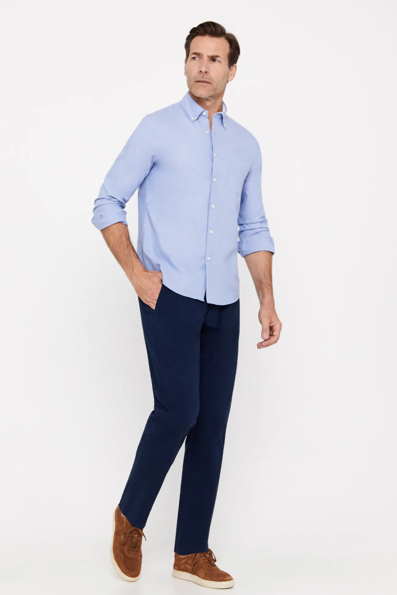 Camisa Oxford Liso Facil Plancha