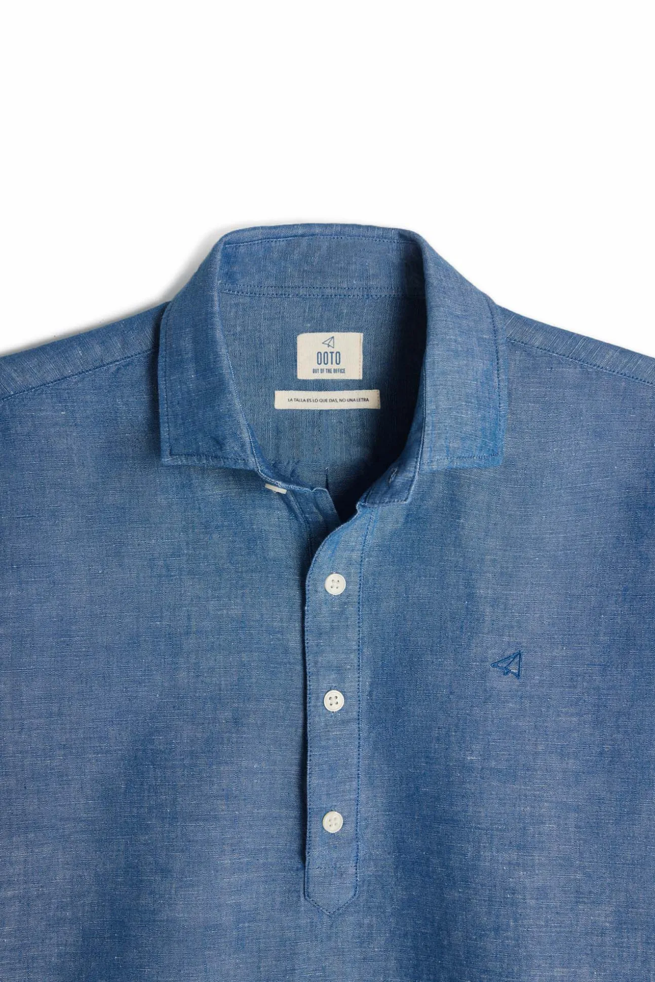 Camisa Polera Lino Manga Larga