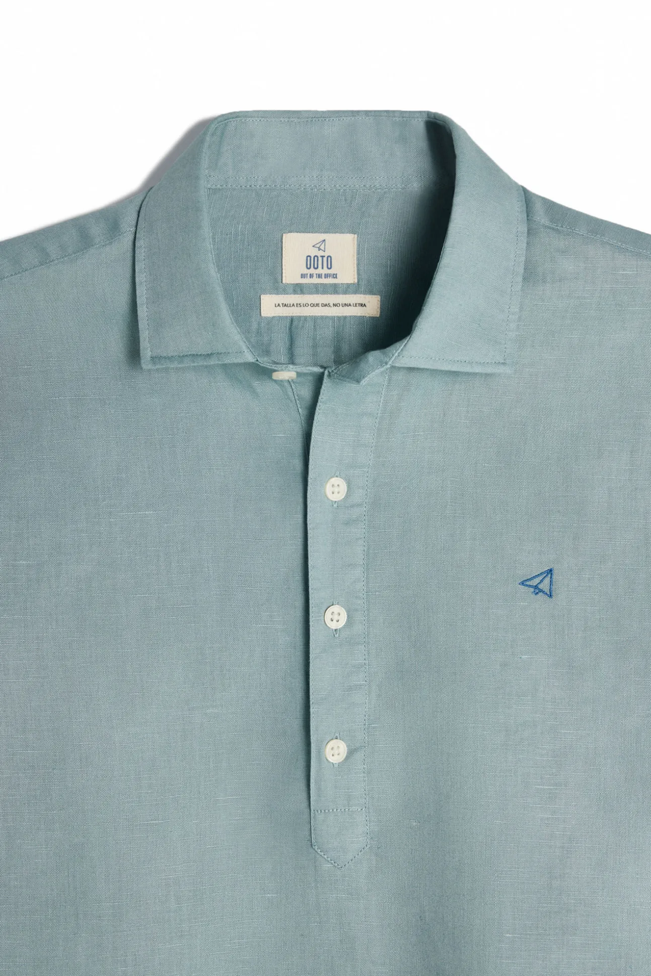 Camisa Polera Lino Manga Larga