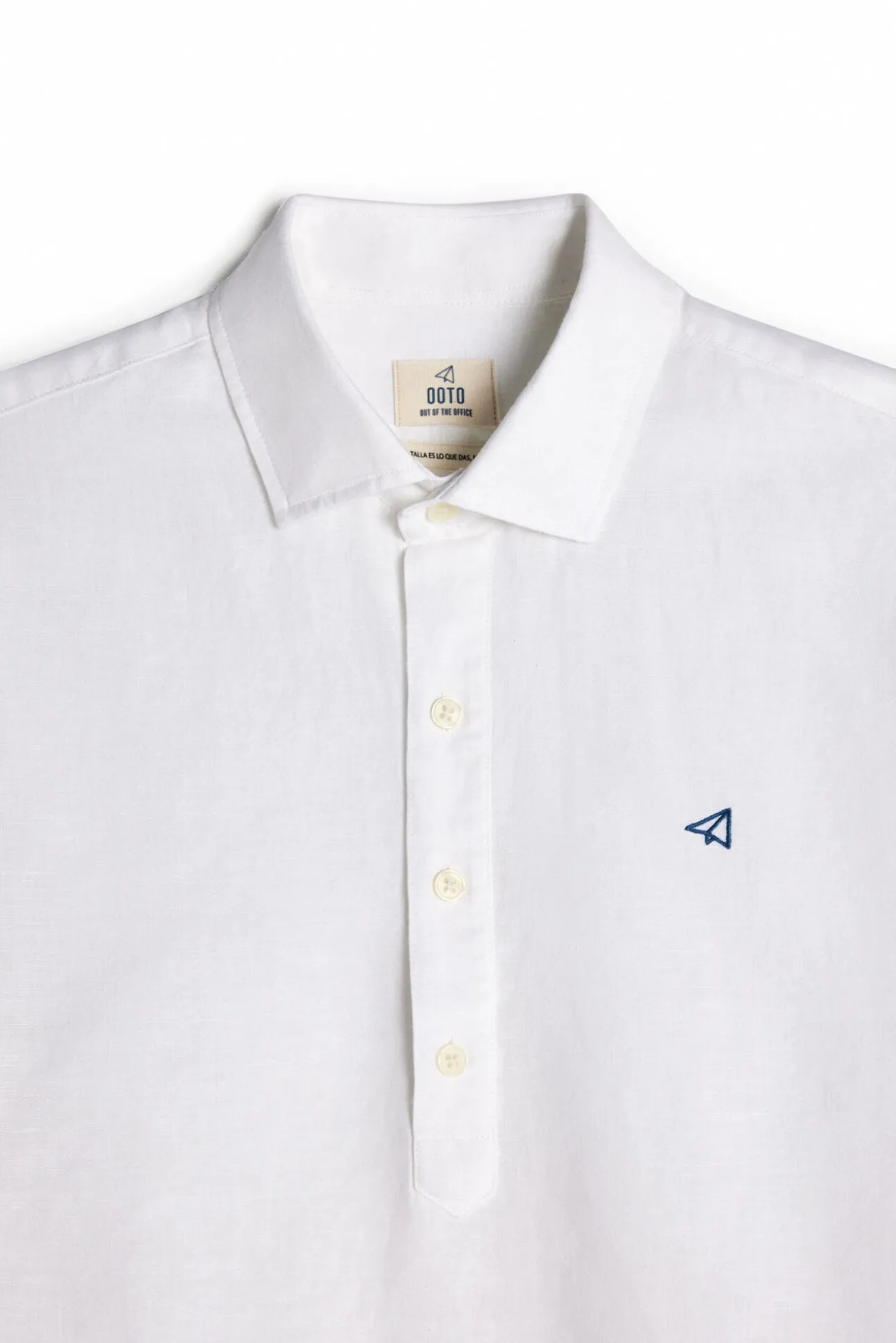 Camisa Polera Lino Manga Larga