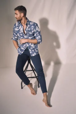 Camisa Slim Estampada Palmeras
