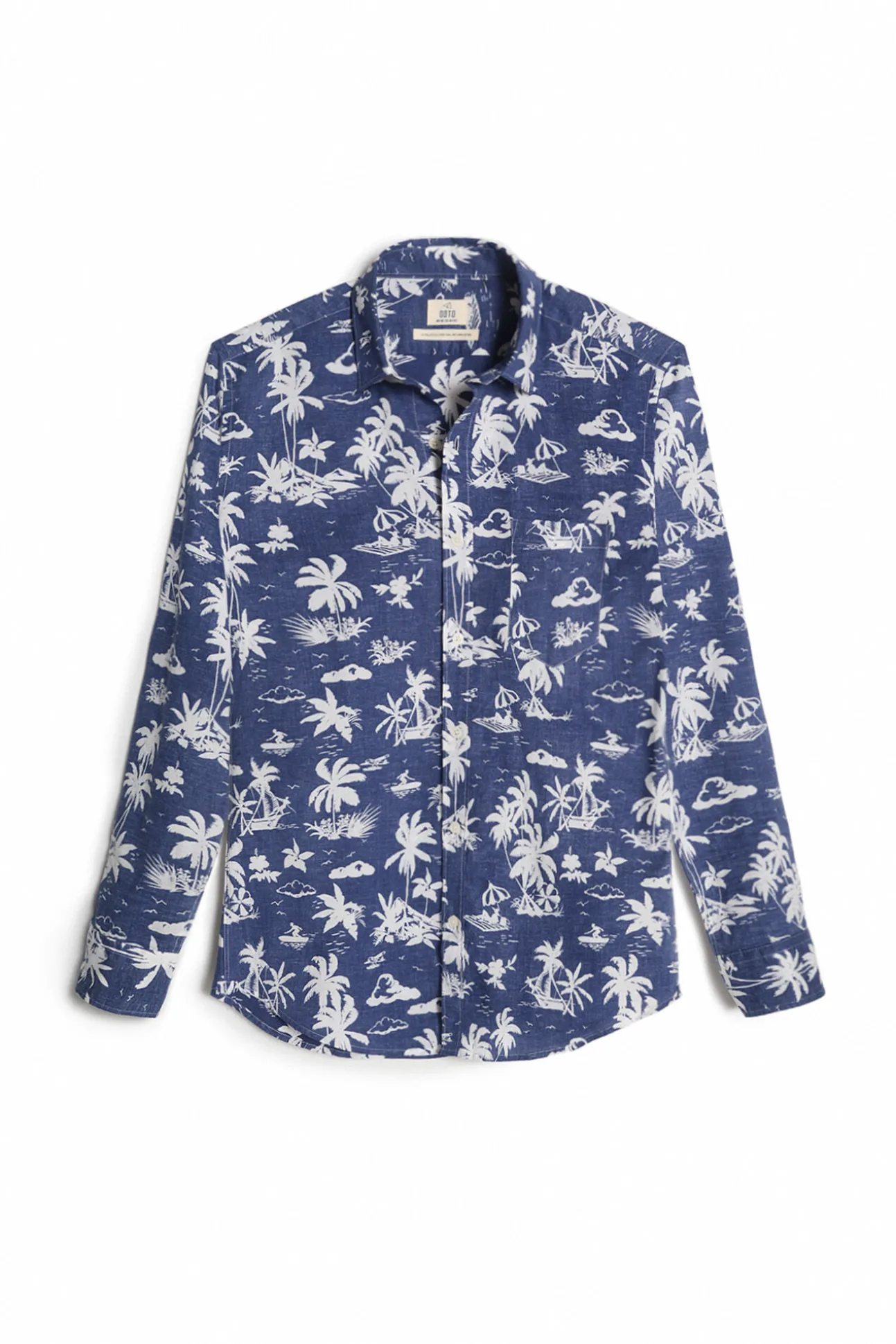 Camisa Slim Estampada Palmeras