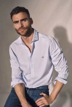 Camisa Slim Mil Rayas Manga Larga 