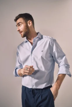 Camisa Slim Rayas Manga Larga