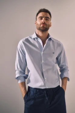 Camisa Slim Rayas Manga Larga 