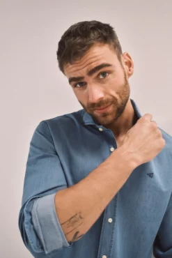 Camisa Slim Vaquera Manga Larga