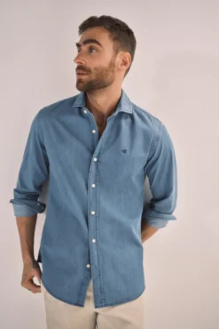 Camisa Slim Vaquera Manga Larga 