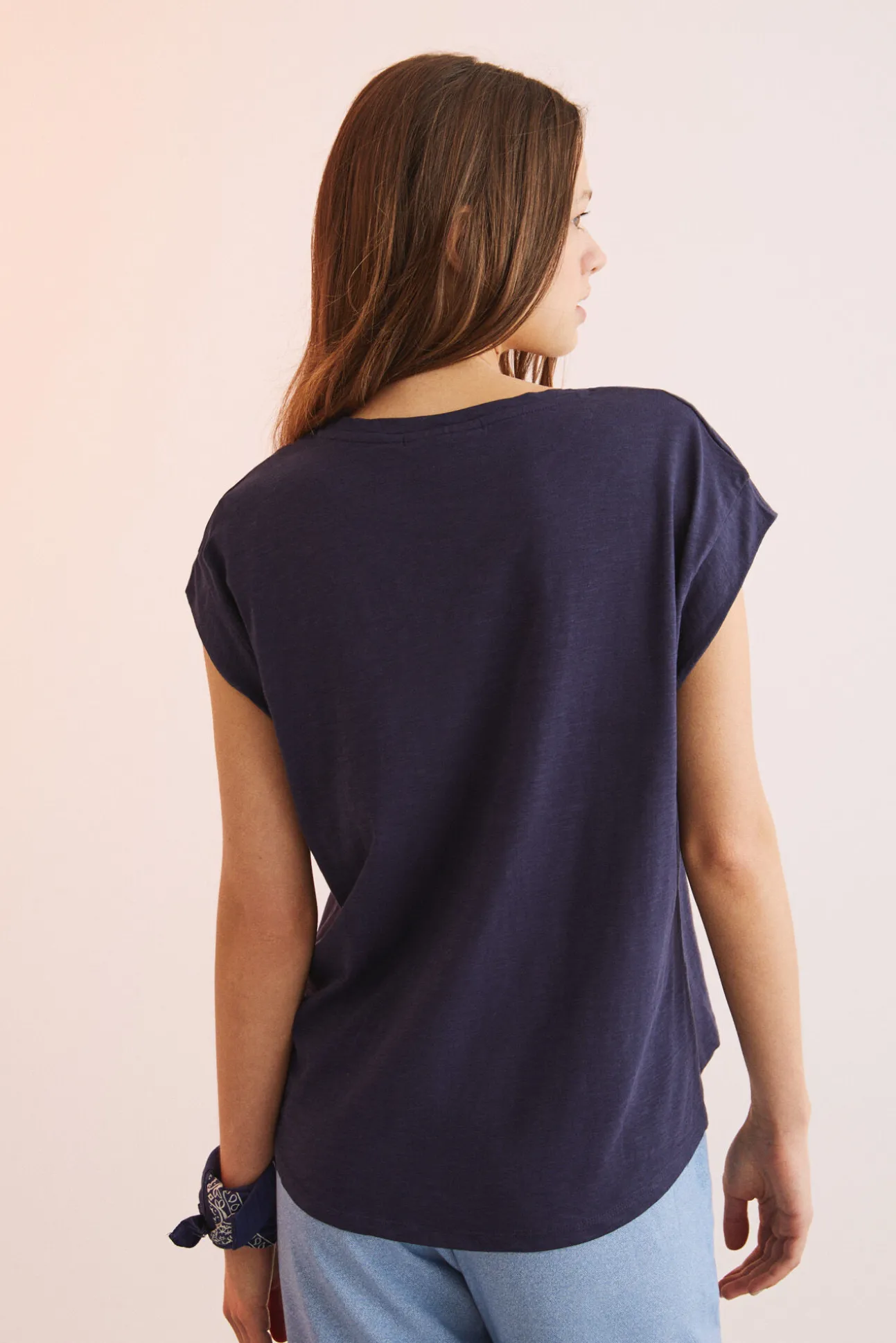 Camiseta Algodon Manga Corta Snoopy Navy