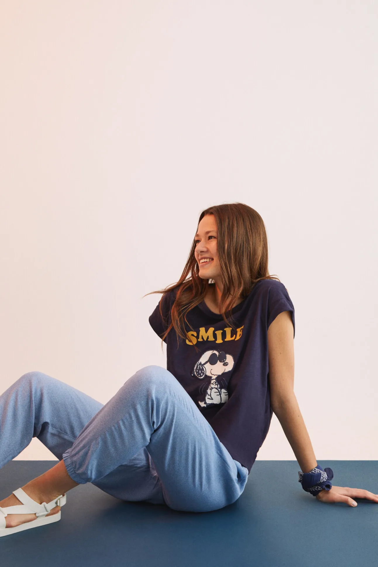 Camiseta Algodon Manga Corta Snoopy Navy
