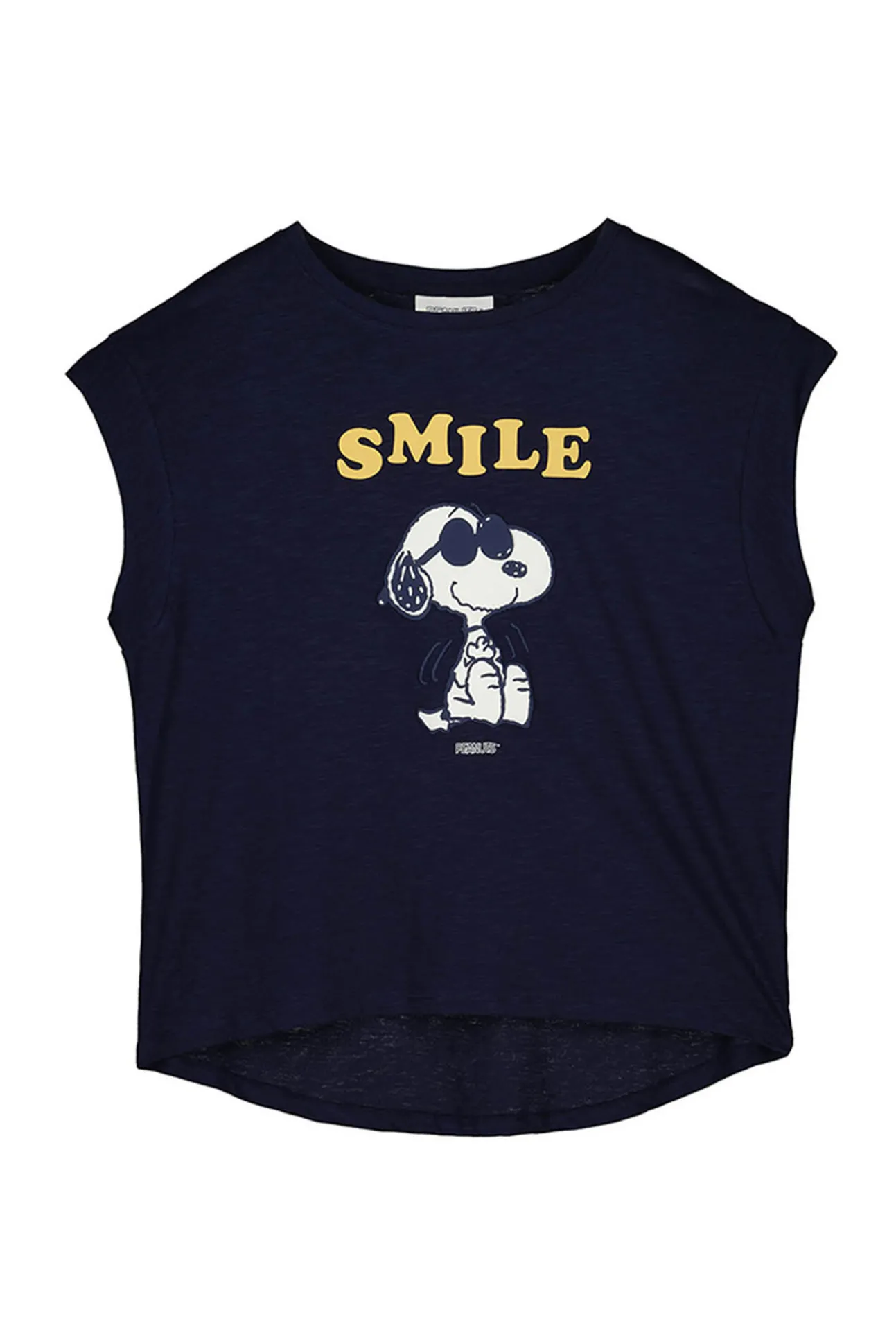 Camiseta Algodon Manga Corta Snoopy Navy
